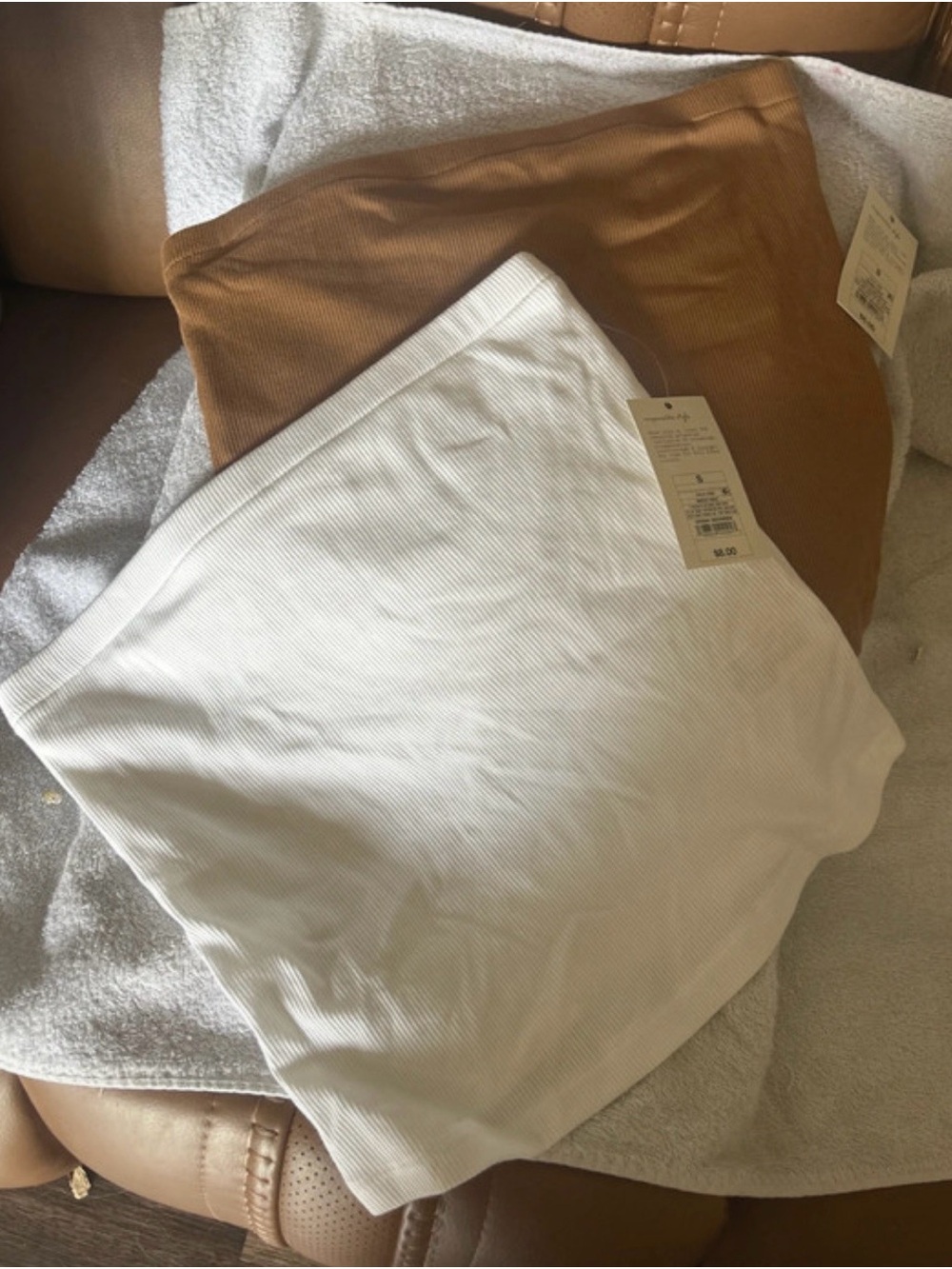 a new day Ribbed Tube Top - Camel Brown